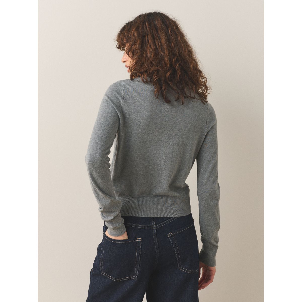 Cardigan à effet superposé avec coton doux gris/vert, NEXT