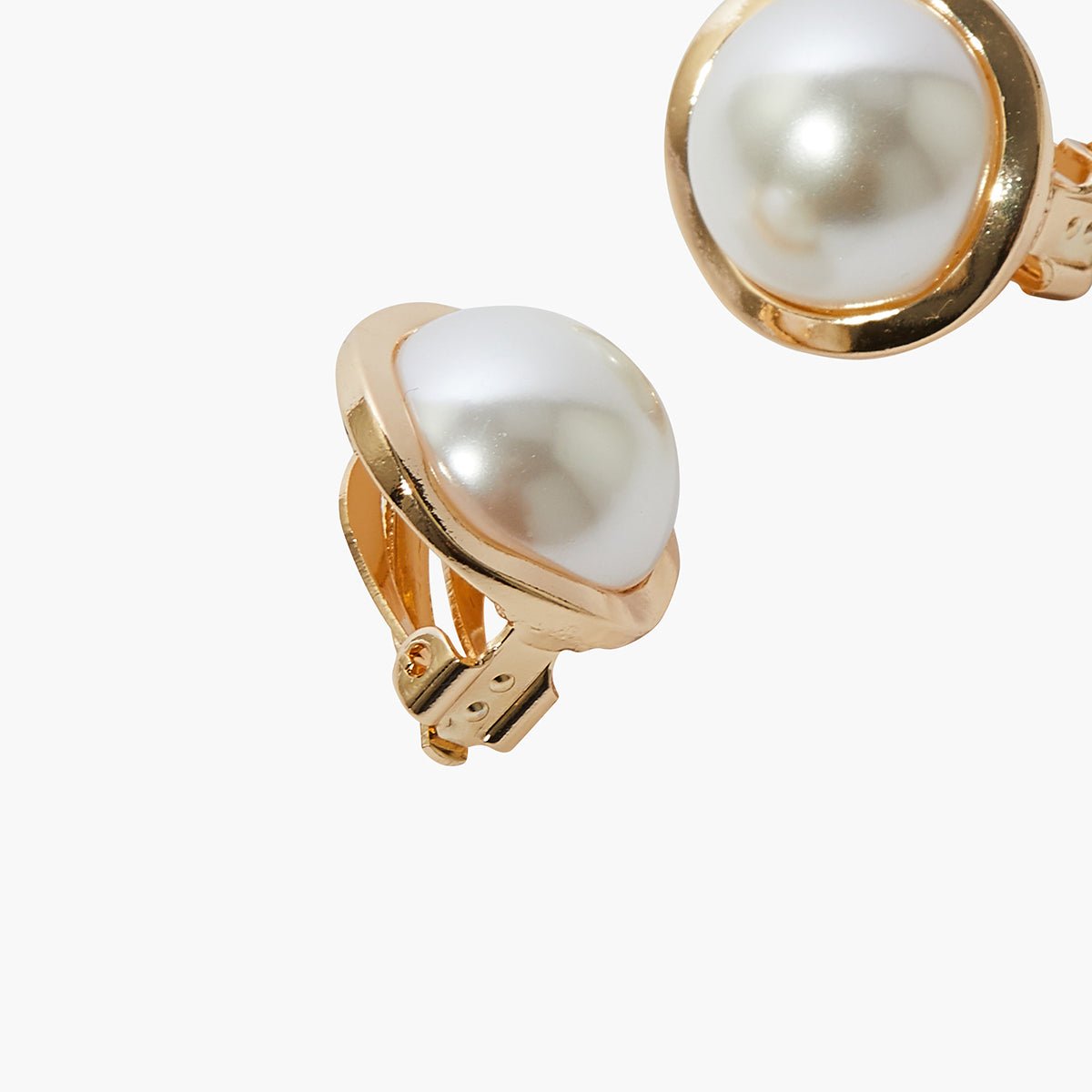 Clips d'oreilles perles blanc, BALABOOSTE