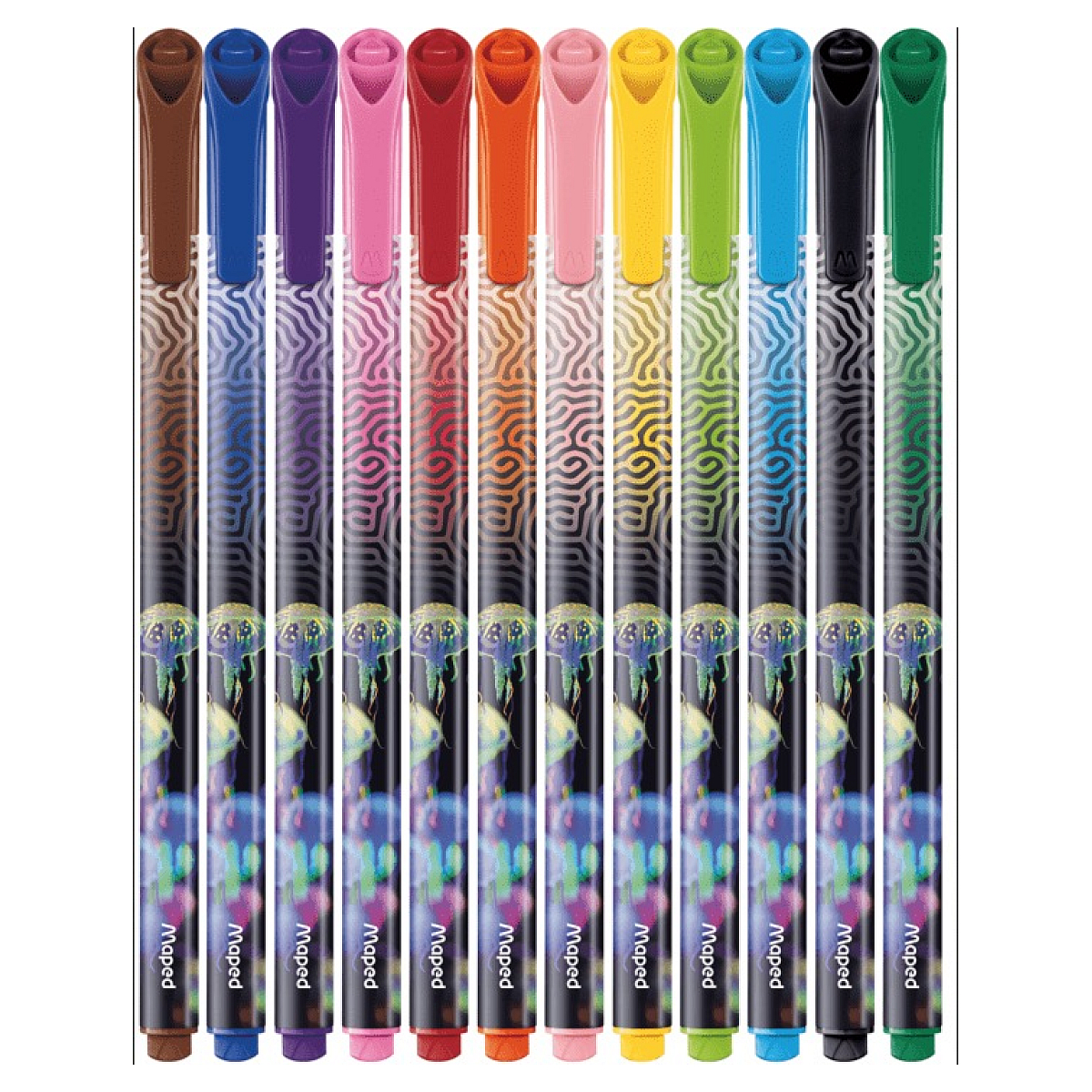 12 feutres dessin Deepsea Pointe medium couleur unique, MAPED