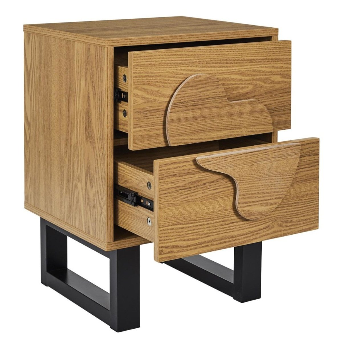 Table de chevet 2 tiroirs beige, DECORATIE