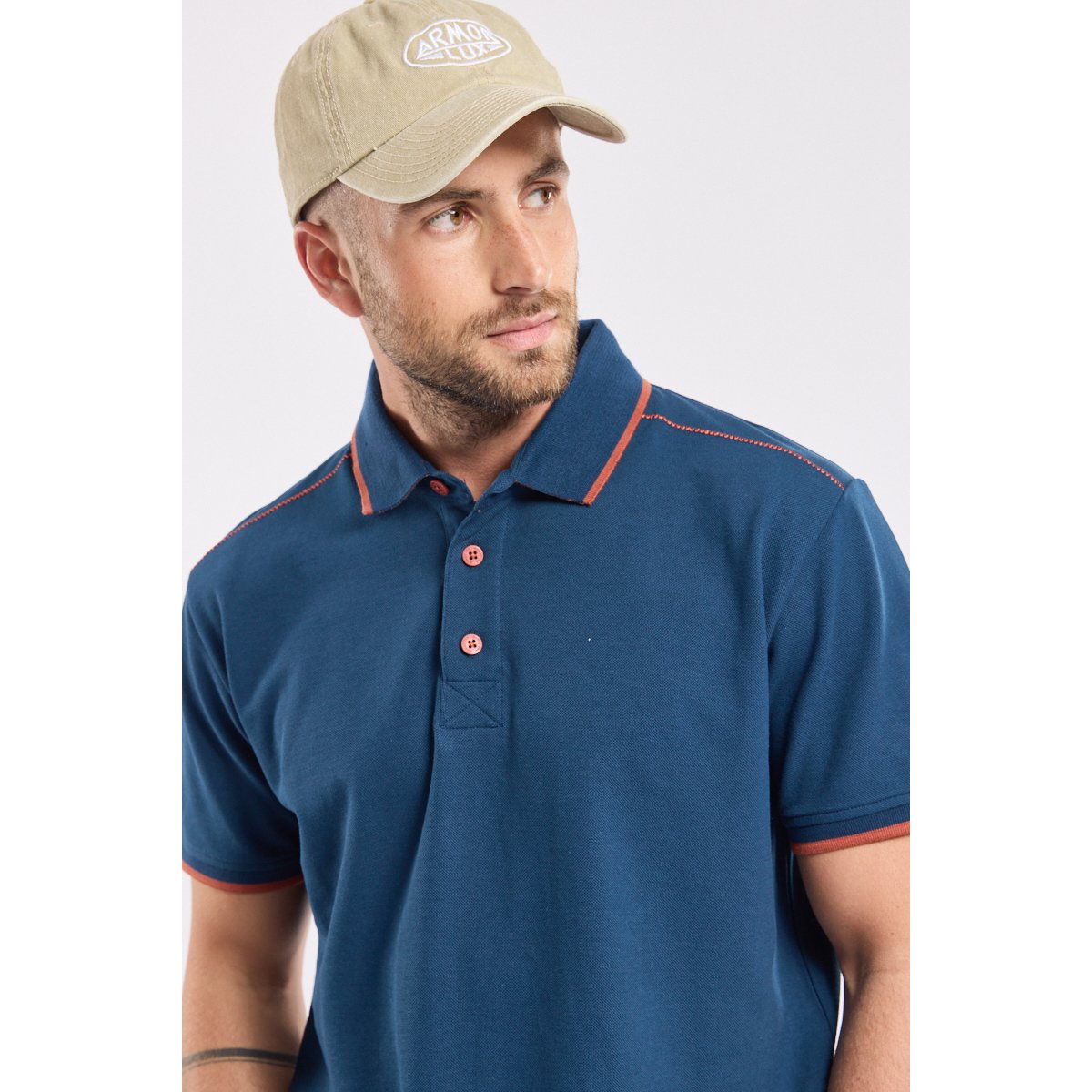 Polo manches courtes en coton scozia, ARMOR-LUX