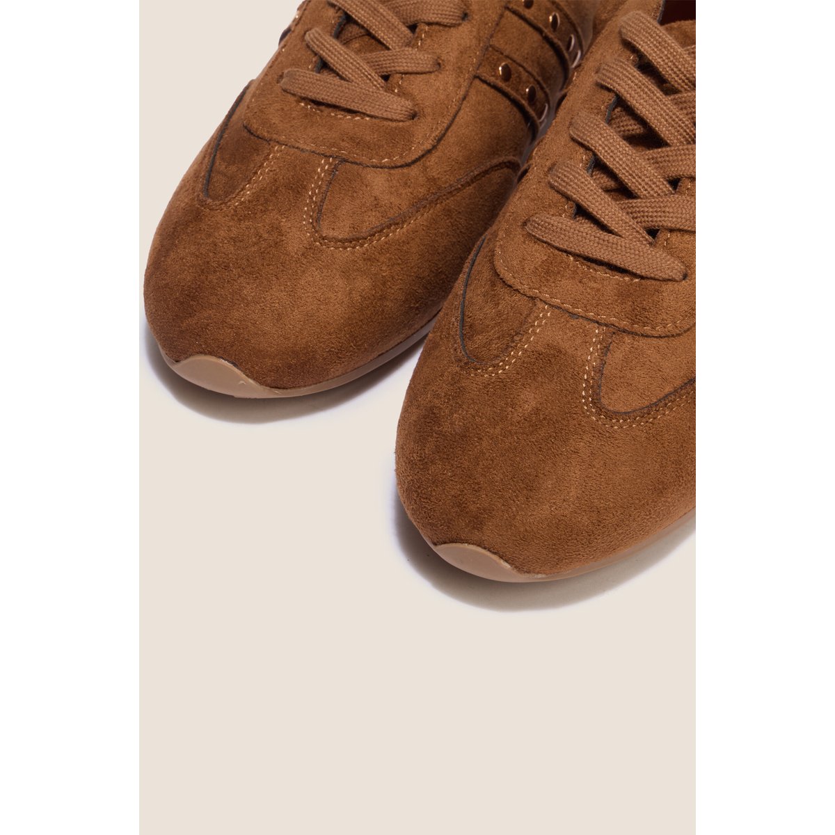 Basket semelle fine aspect daim marron, BREAL