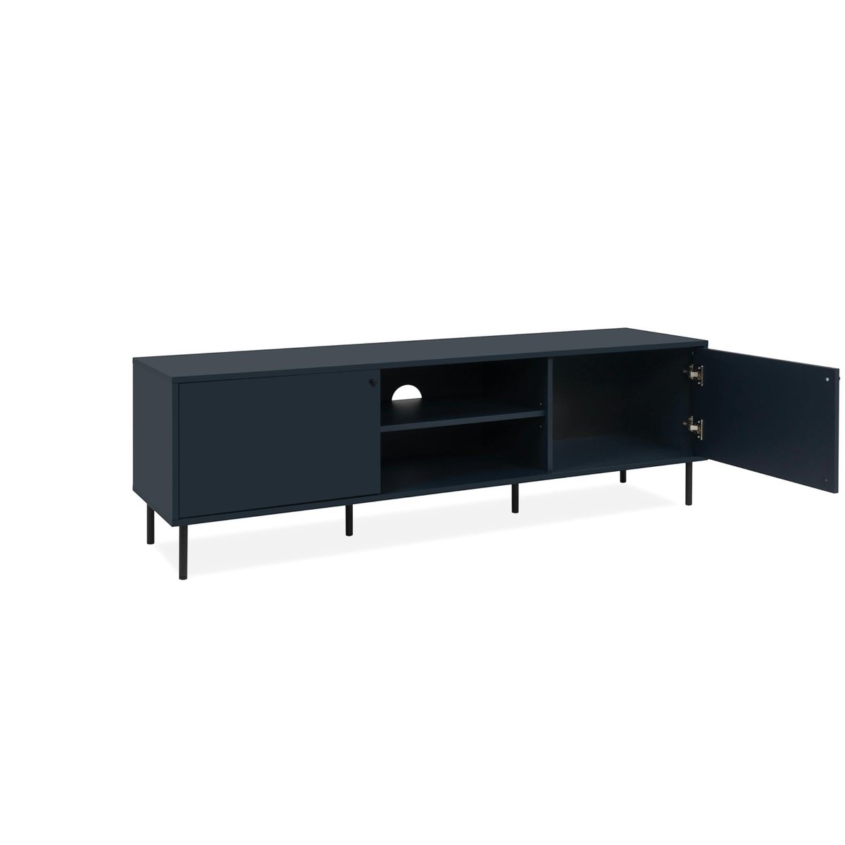 Meuble TV moderne bleu sombre 2 portes RAVEN bleu, PIER IMPORT