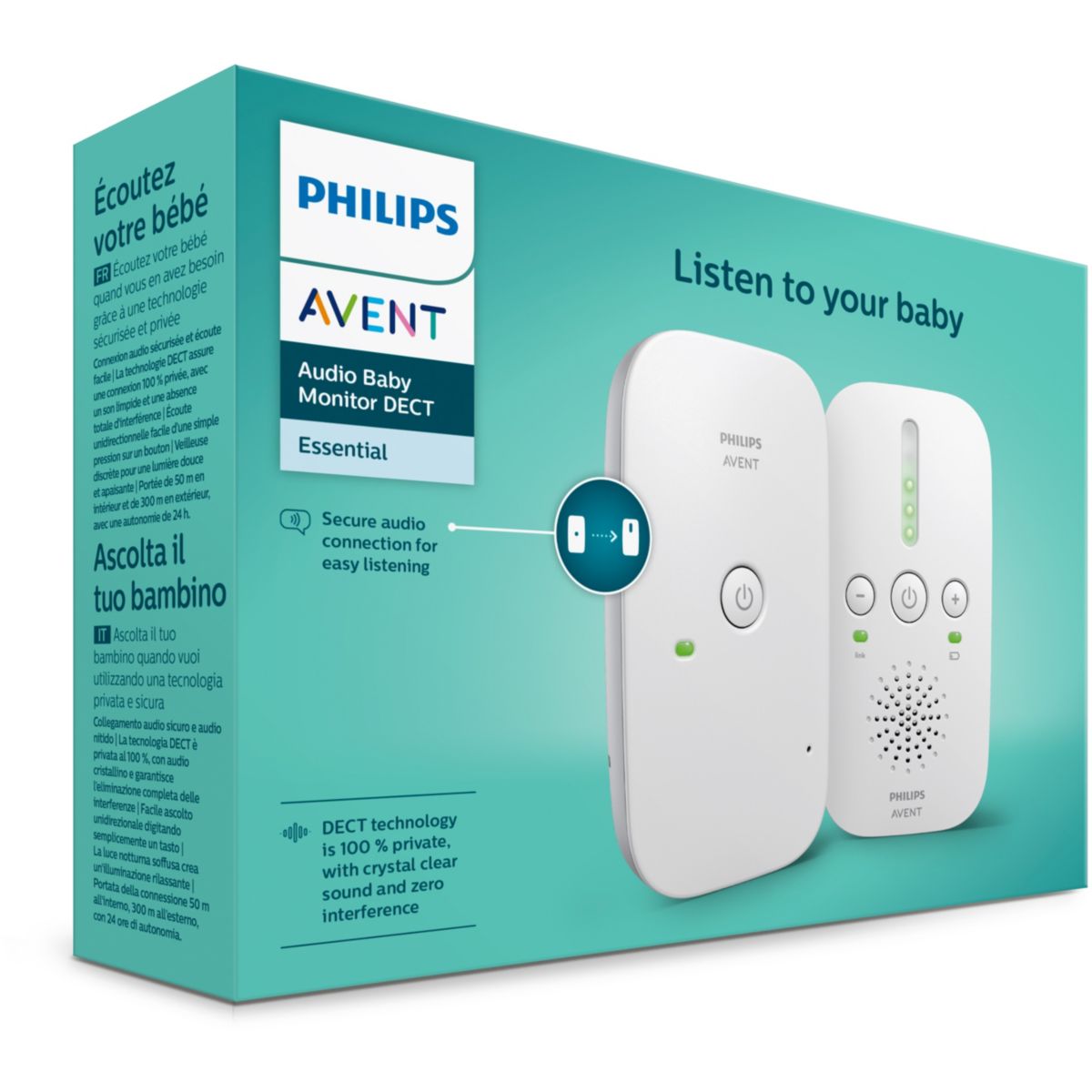 Babyphone SCD502/26 blanc, PHILIPS