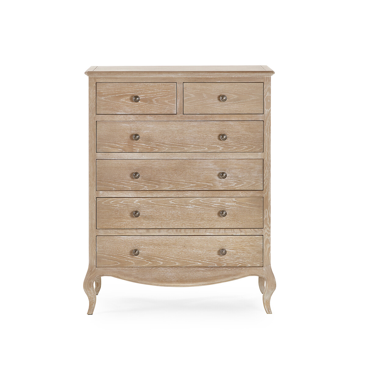 Eléa French Antique Limed Oak Chest of 4+2 Drawers bleached oak, SO'HOME