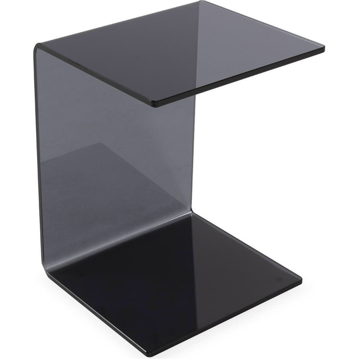 Table d'appoint en verre gris fumé, RECOLLECTION