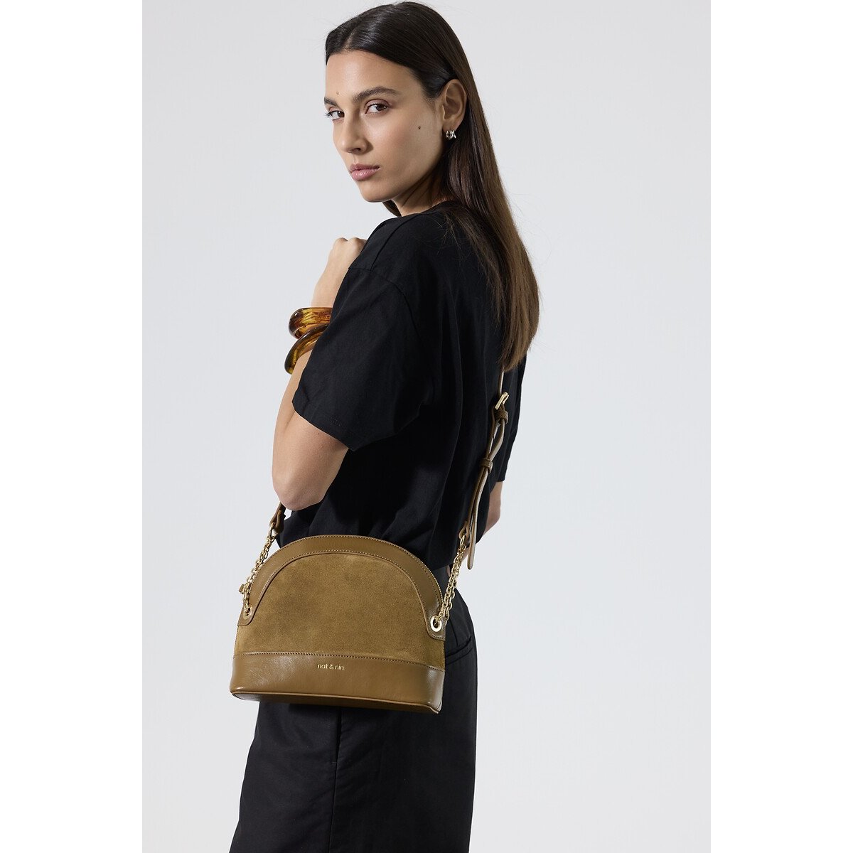 Sac à bandoulière en cuir, JULIET tabac, NAT & NIN