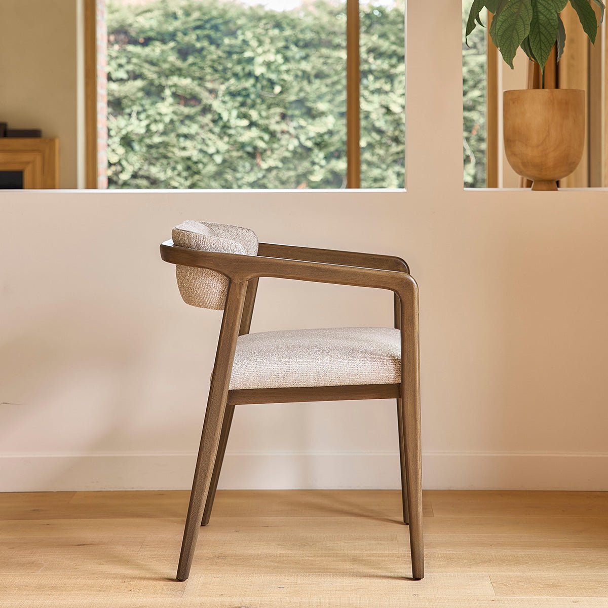 Lot de 2 chaises en bois massif et tissu texturé ÉLOI beige_chine, BERAH GETAH