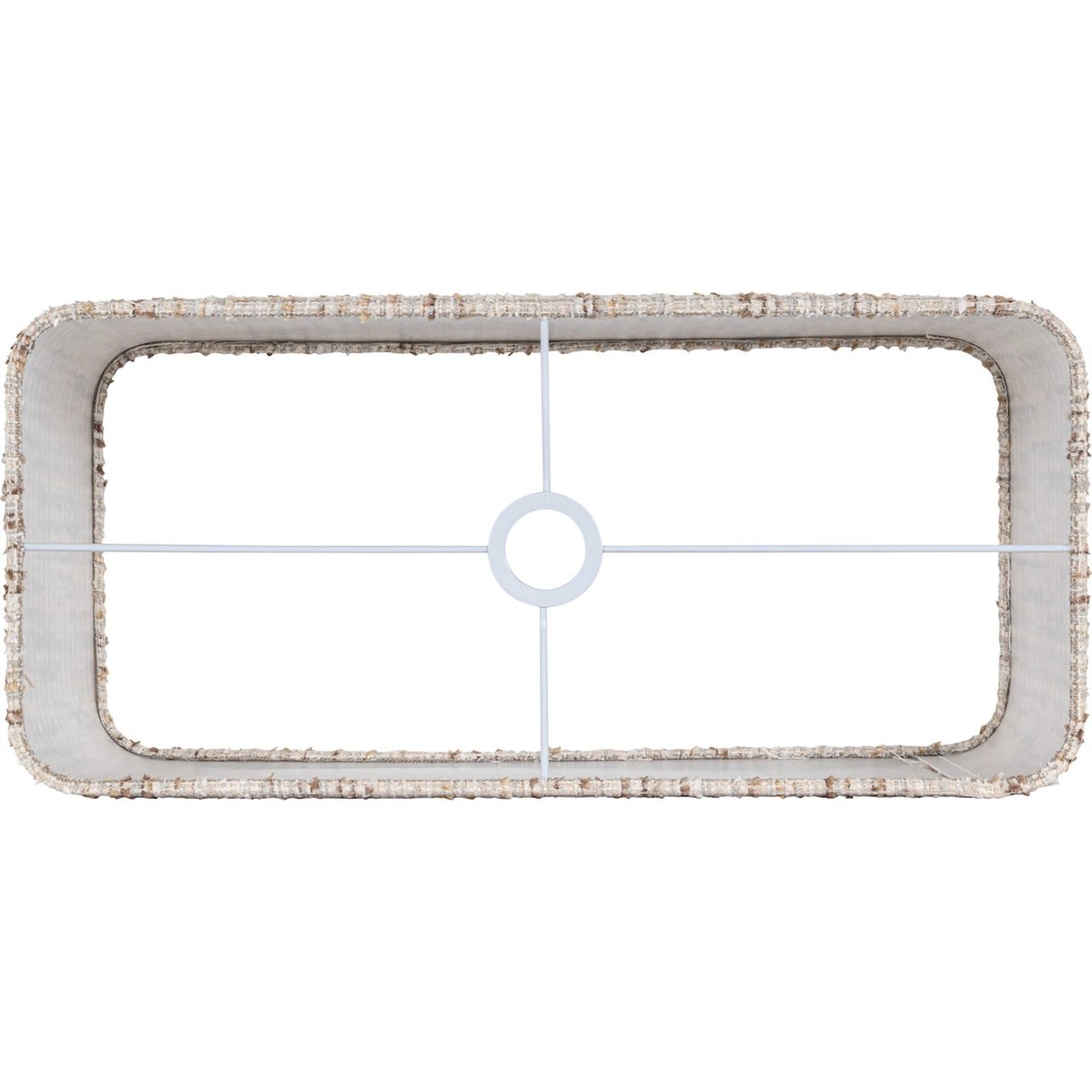 Abat-jour rectangulaire en tissu crème coco tissé naturel, RECOLLECTION