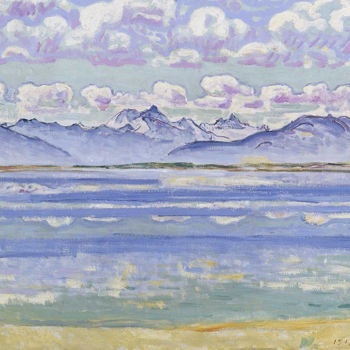 Tableau célèbre Weisshorn de Ferdinand Hodler tableau alu dibond, HEXOA