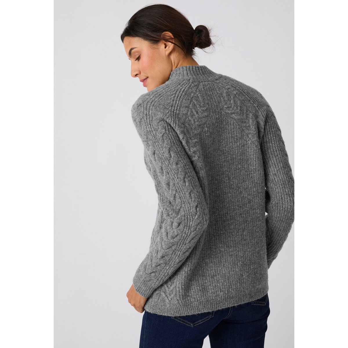 Pull à torsades Thermolactyl gris chiné, DAMART