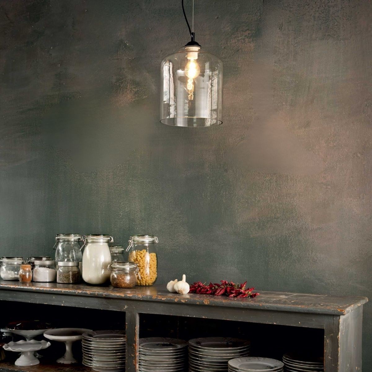 Suspension    BISTRO' transparent, IDEAL LUX