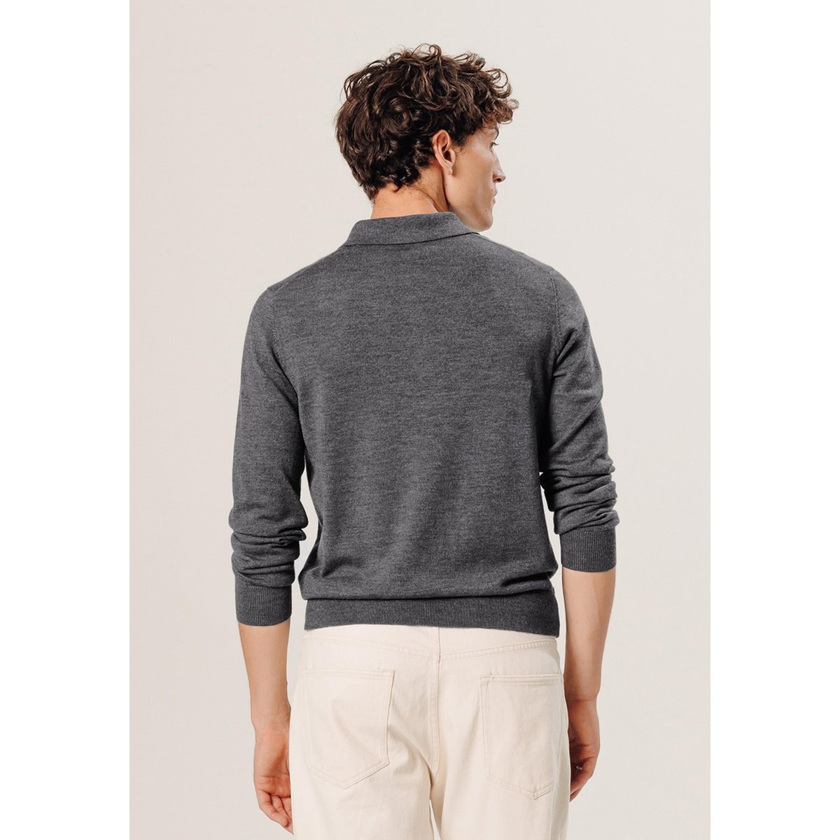 Polo en laine mérinos gris foncé, RODIER