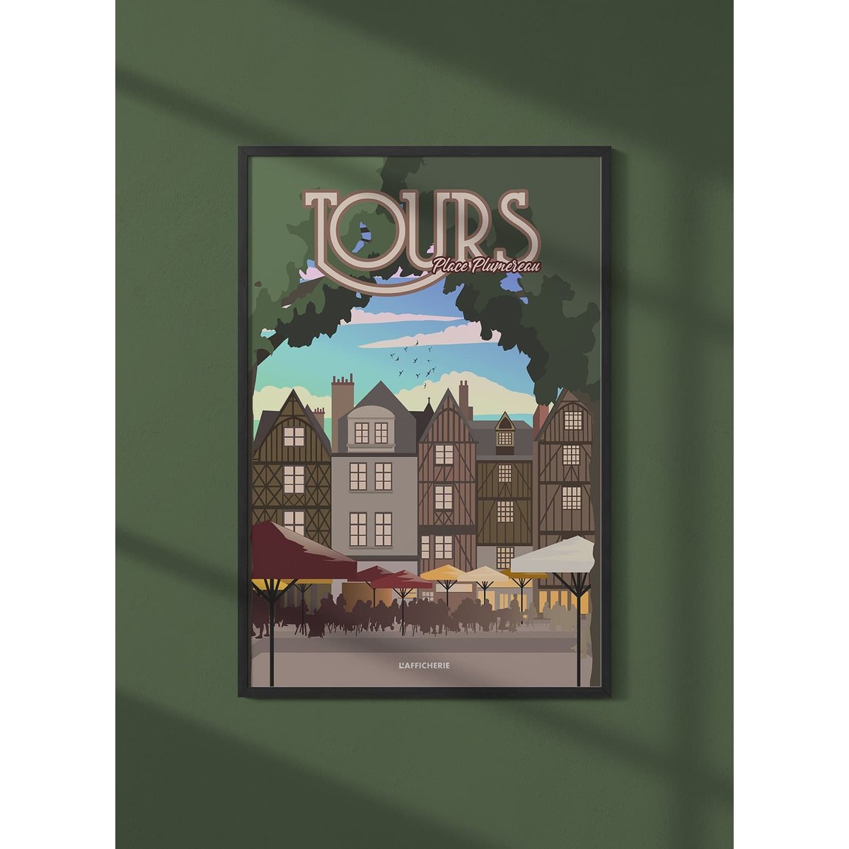Affiche ville Tours : Place Plumereau blanc, L'AFFICHERIE