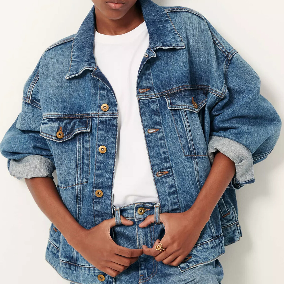 Casaca em ganga oversize, COSTELLO azul desbotado, SESSUN