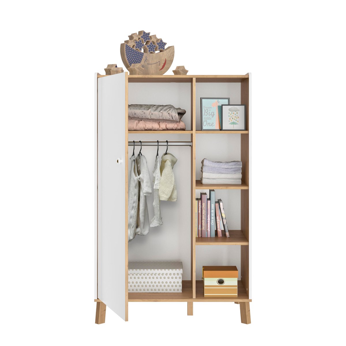 Armoire 1 porte 4 niches blanc, GALIPETTE