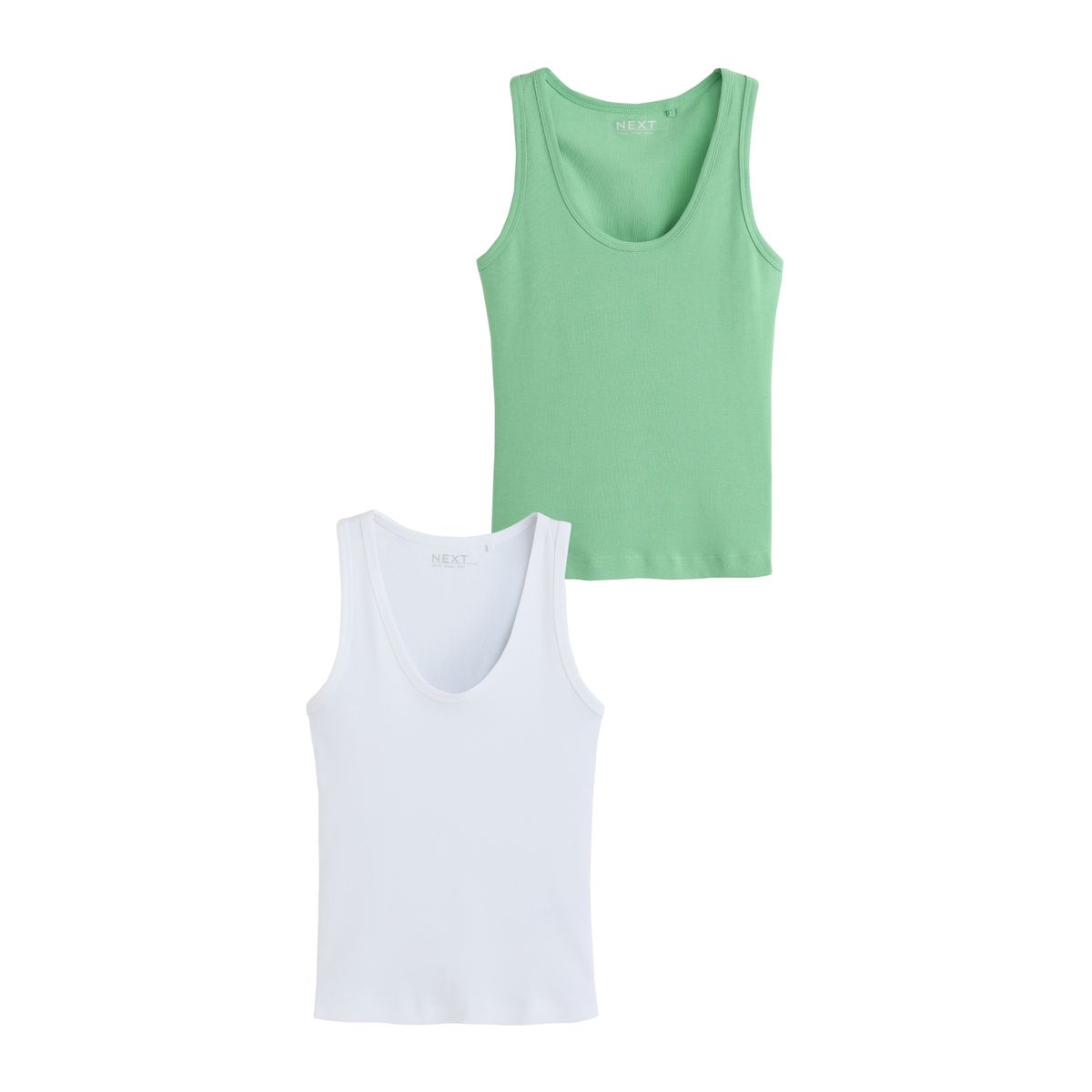 Débardeur à dos nageur, lot de 2 vert/blanc, NEXT