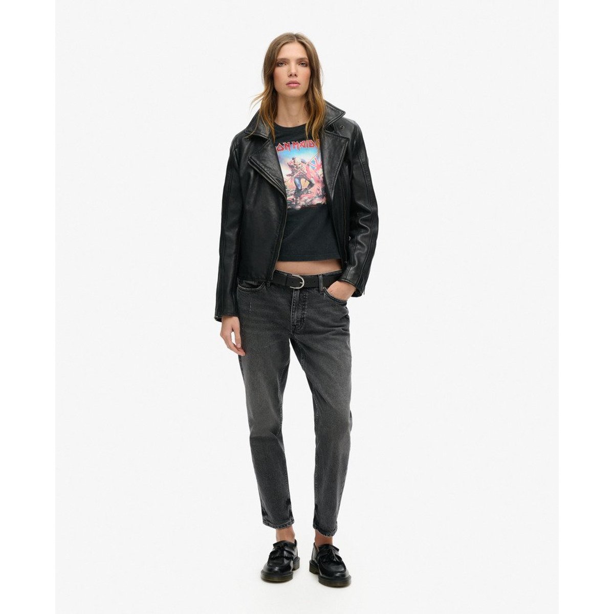 T-shirt à mancherons Iron Maiden x back in black intense, SUPERDRY