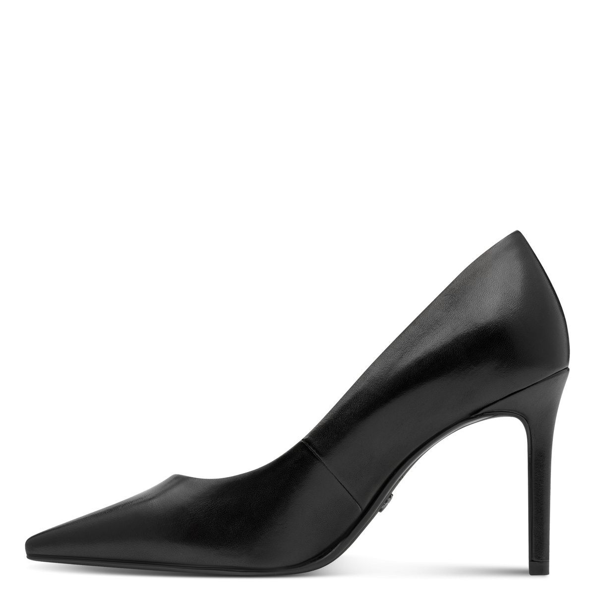 Escarpin pointu noir cuir, TAMARIS