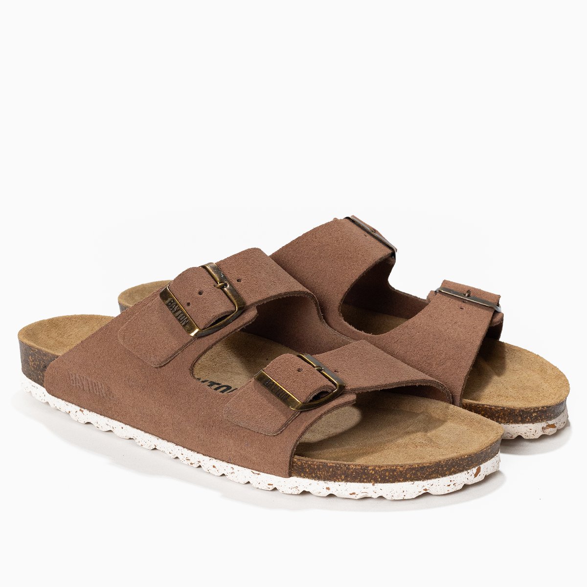 Sandales en cuir suédé ATLAS beige foncé, BAYTON
