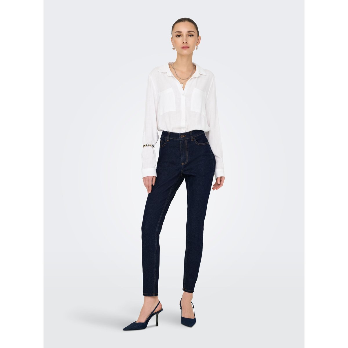 Jean Skinny dark blue denim, JDY