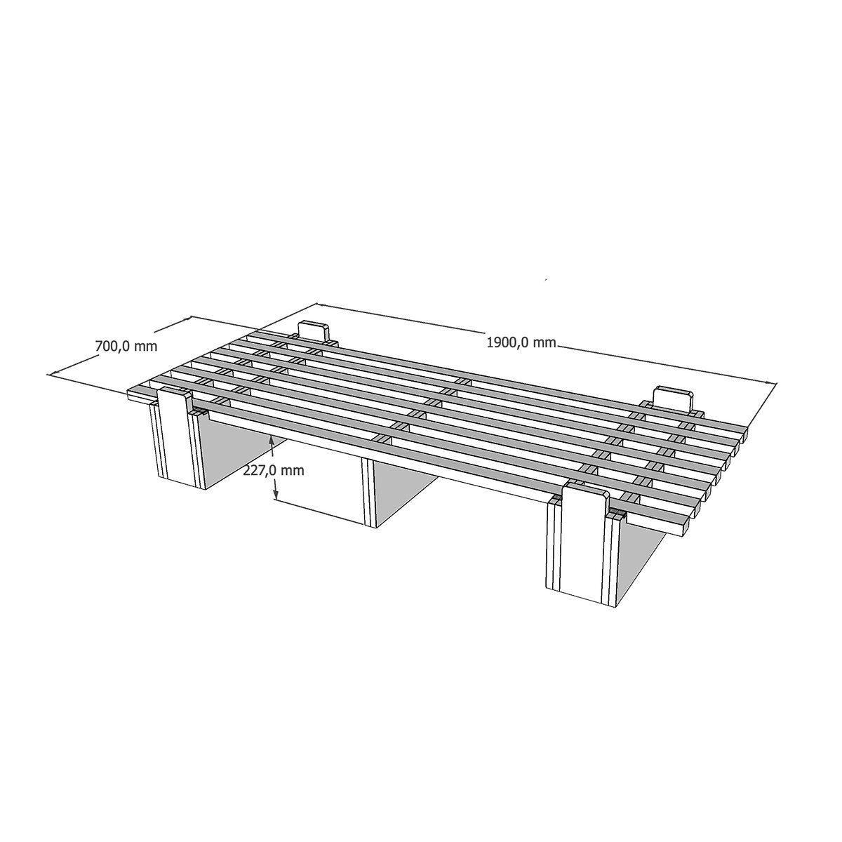 Letto Everlasting - 70*190/200 legno chiaro, EUROPE & NATURE