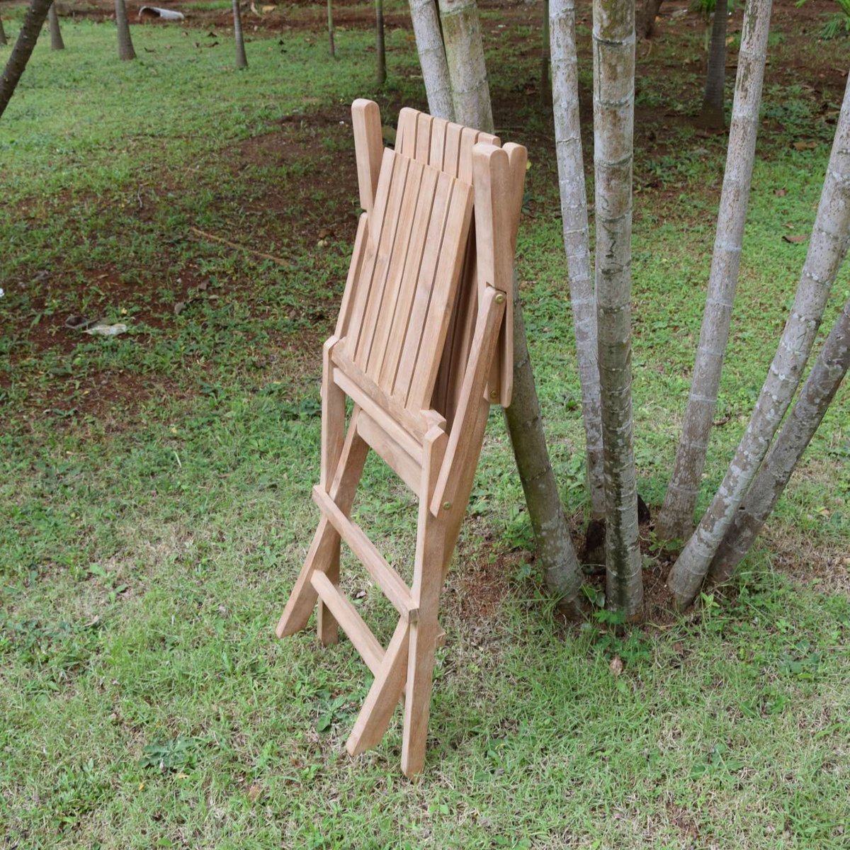 Fauteuils de jardin pliantes en teck massif (lot de 2) - KARIMUN naturel, TECK ATTITUDE
