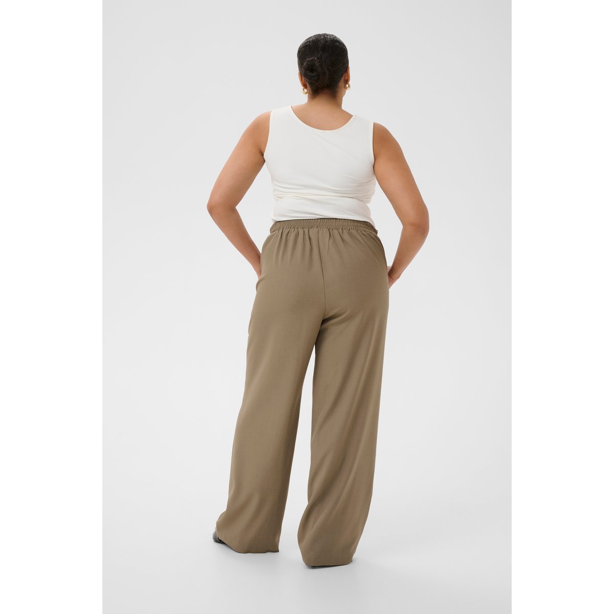 Pantalon casual beige brindle, KAFFE CURVE