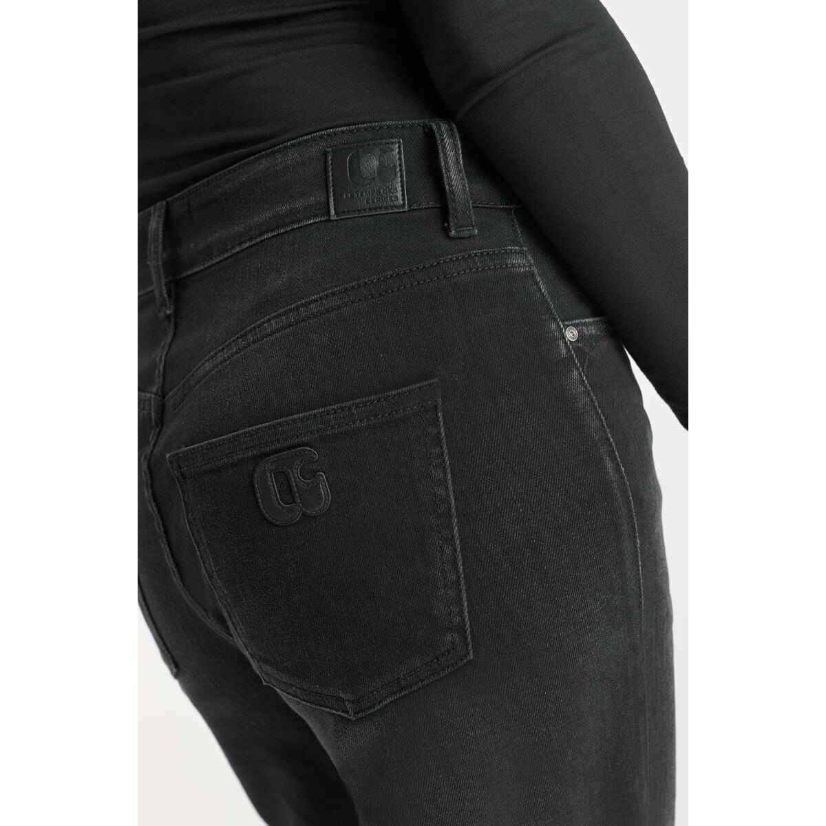 Jeans droite 400/17 mom , 7/8ème black-black, LE TEMPS DES CERISES