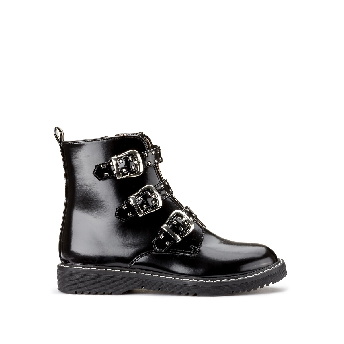Kids Rock Ankle Boots with Zip Fastening black, LA REDOUTE COLLECTIONS