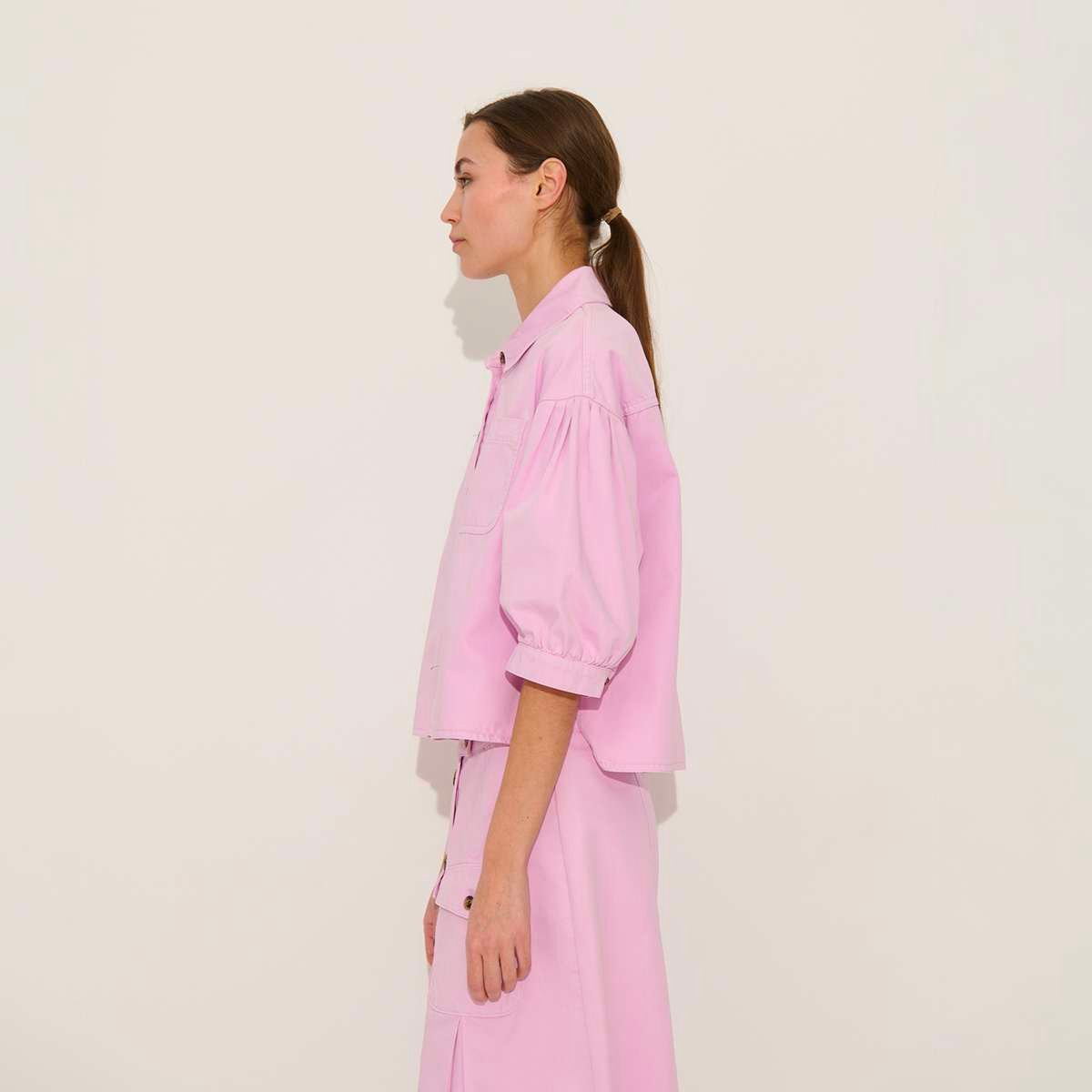 Chemise ample manches 3/4 en coton PRETTINA bubblegum, BENSIMON