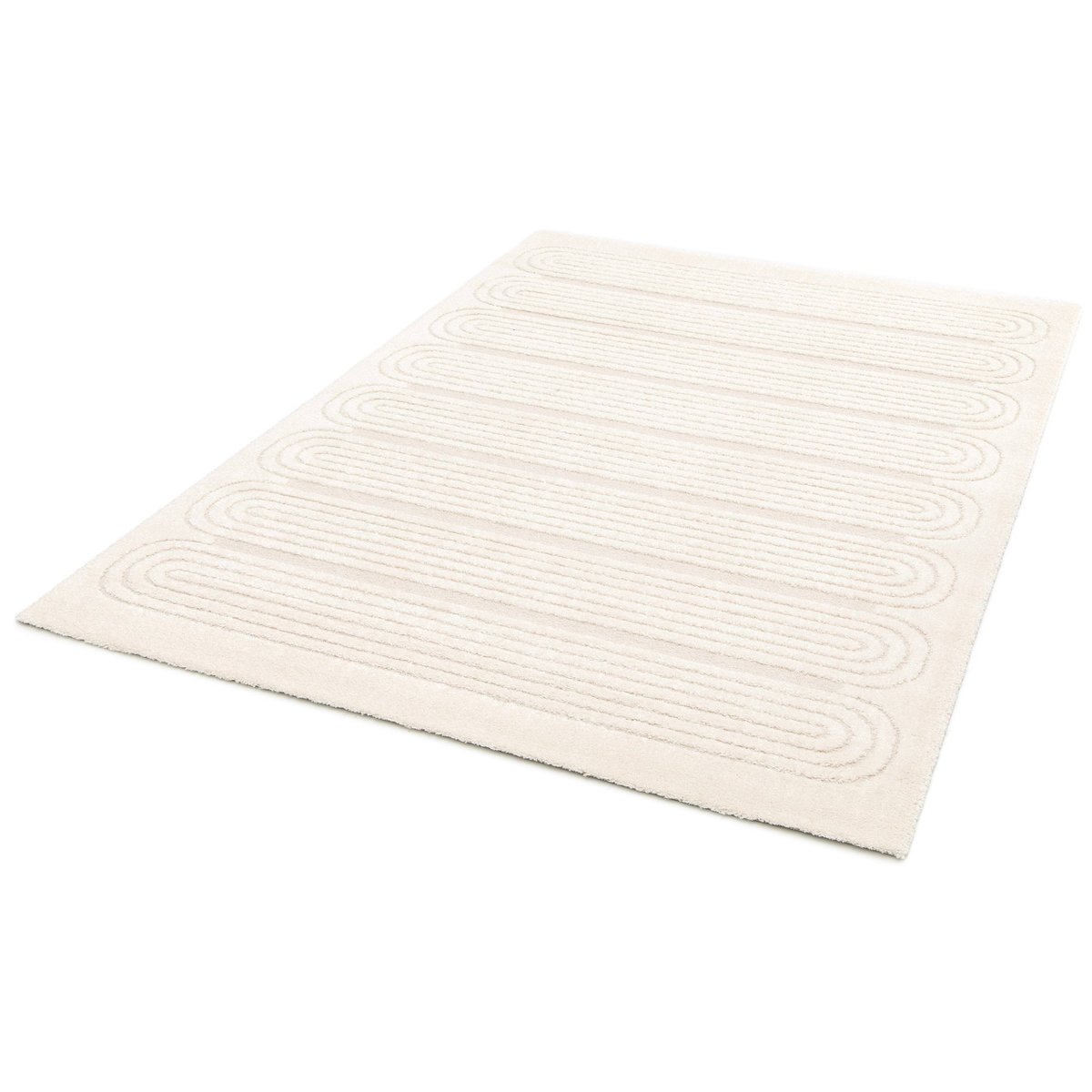Tapis doux motifs en relief SINEA beige sable, AFK LIVING