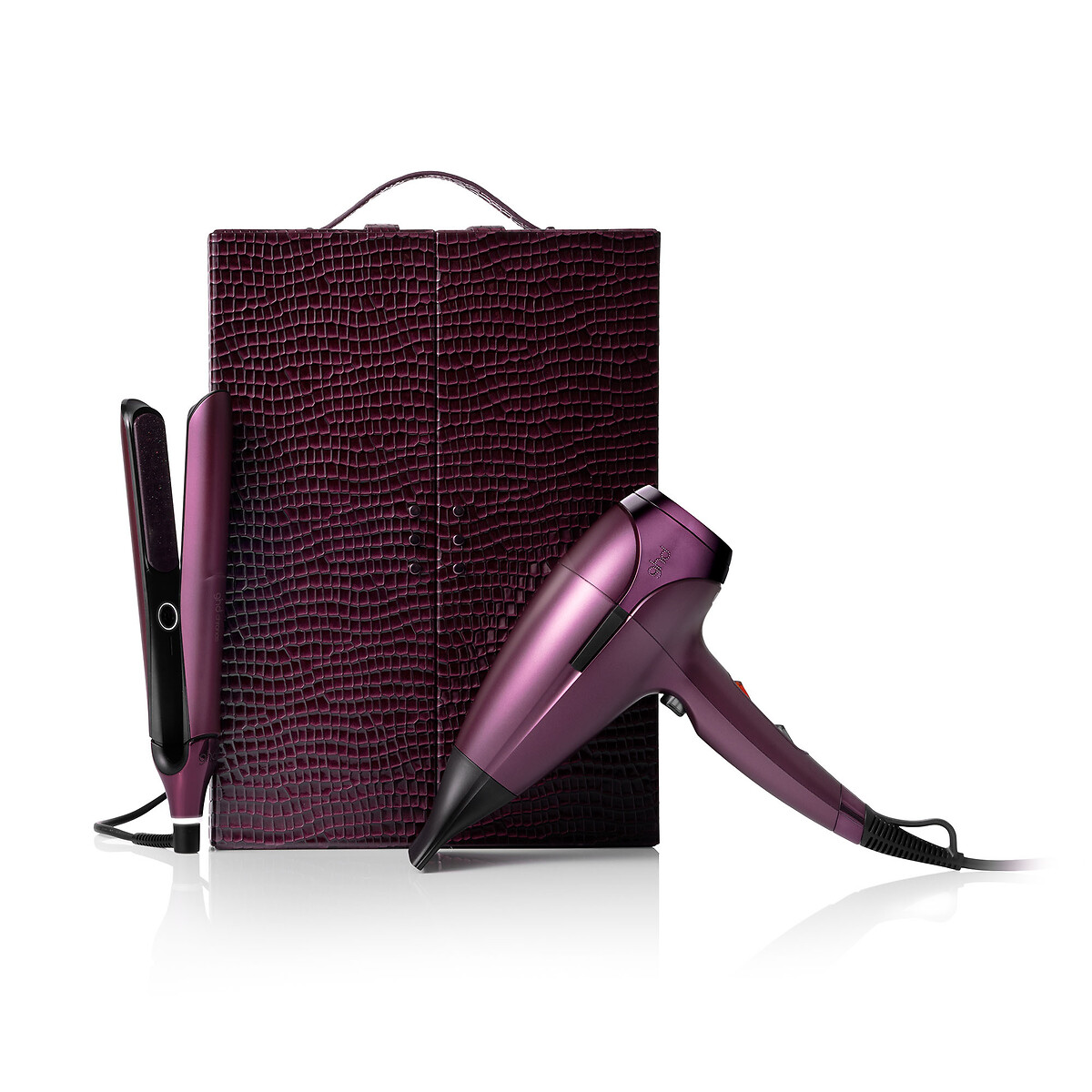 Coffret Lisseur Chronos et Sèche-Cheveux Helios rouge cherry, GHD