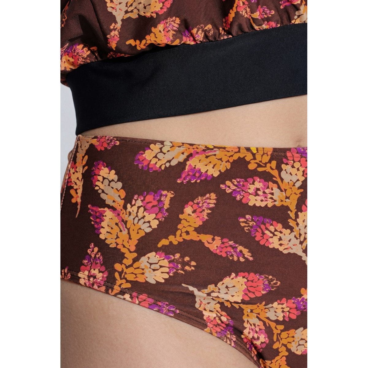 Tankini motif feuilles brun terre, ULLA POPKEN