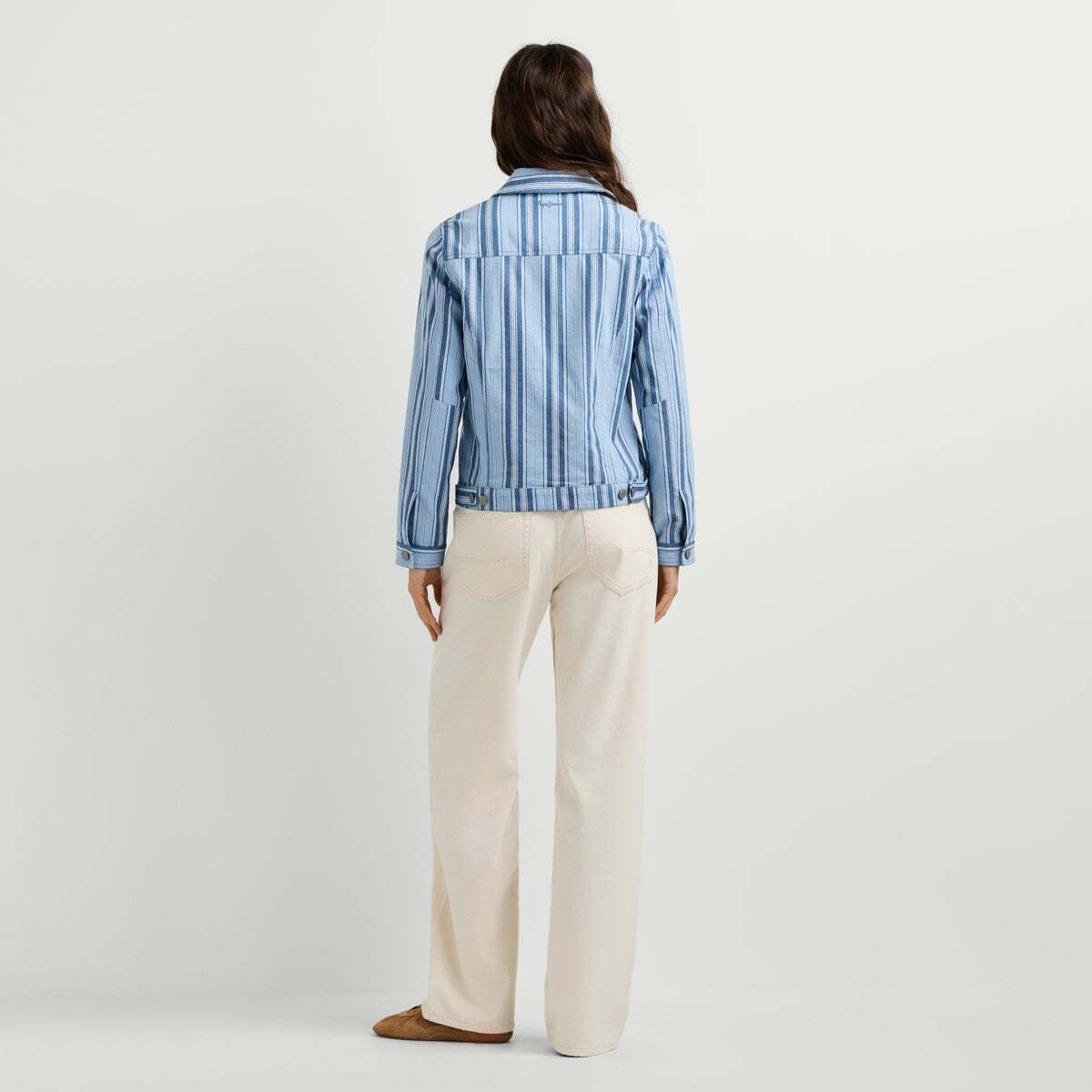 Veste En Sergé À Rayures bleu mer tempête, PEPE JEANS
