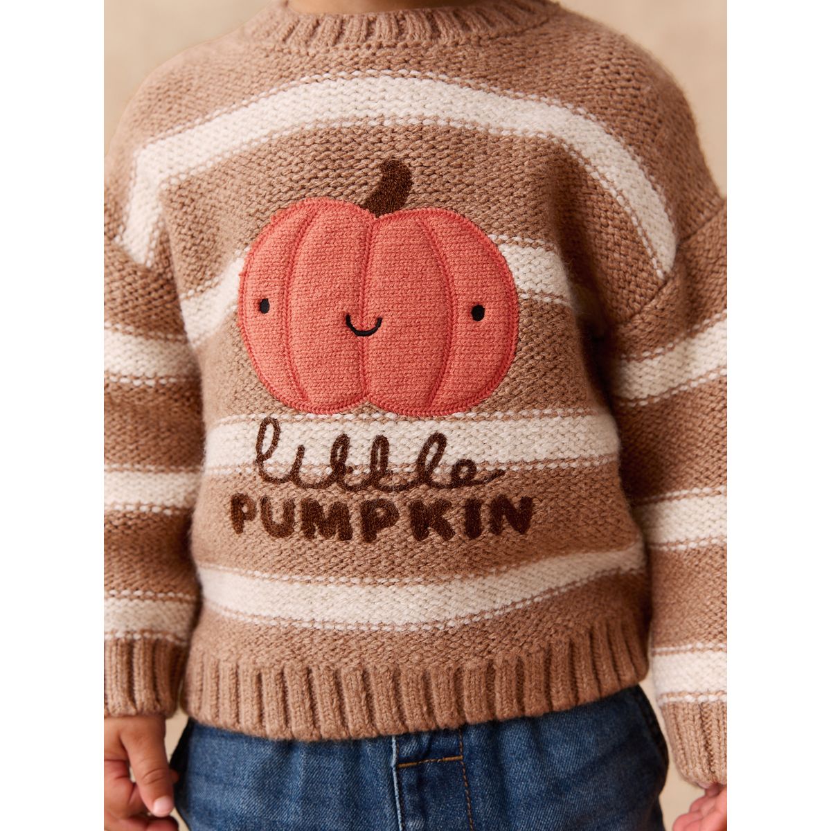 Pull ras du cou en maille halloween citrouille neutre, NEXT