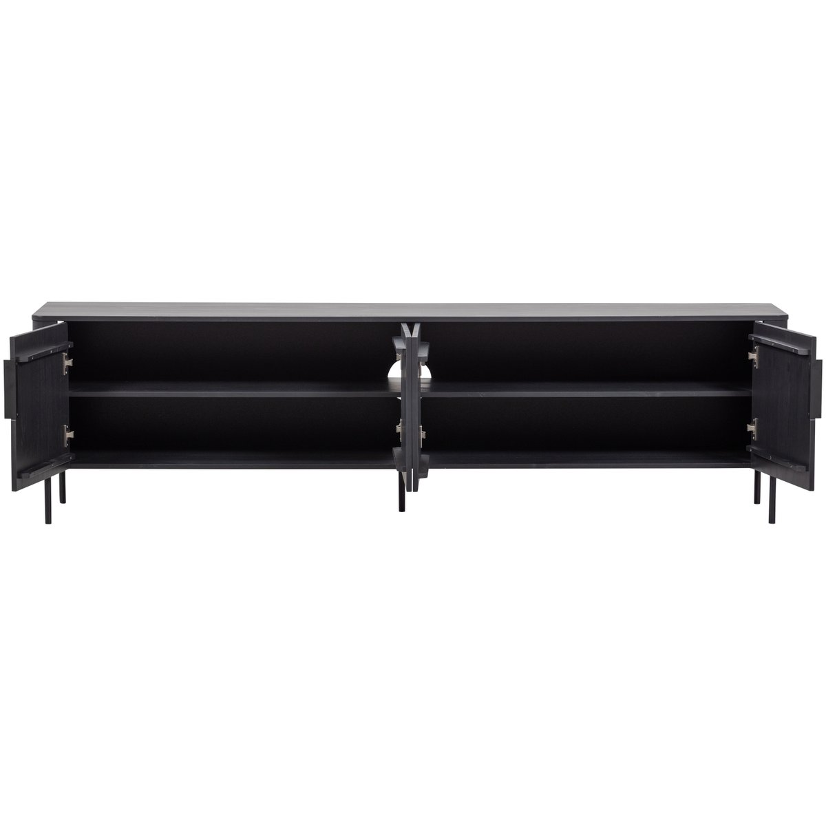 Meuble tv en pin 200 cm GUNNAR noir, WOOOD