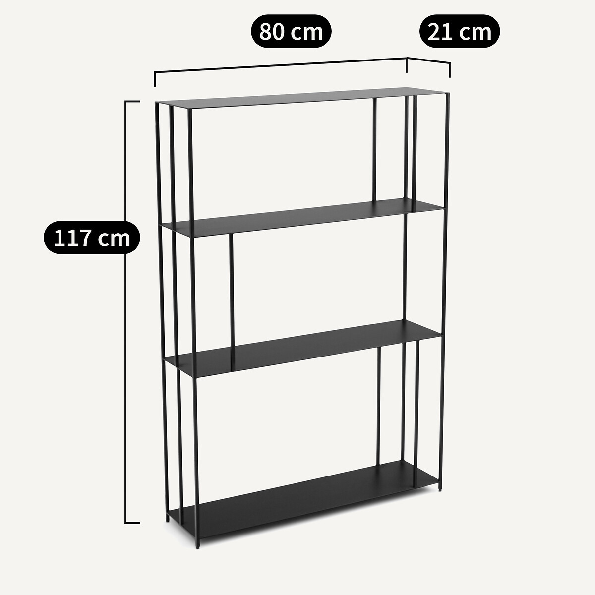 Libreria metallo H117 cm, Parallel XS slim nero , AM.PM