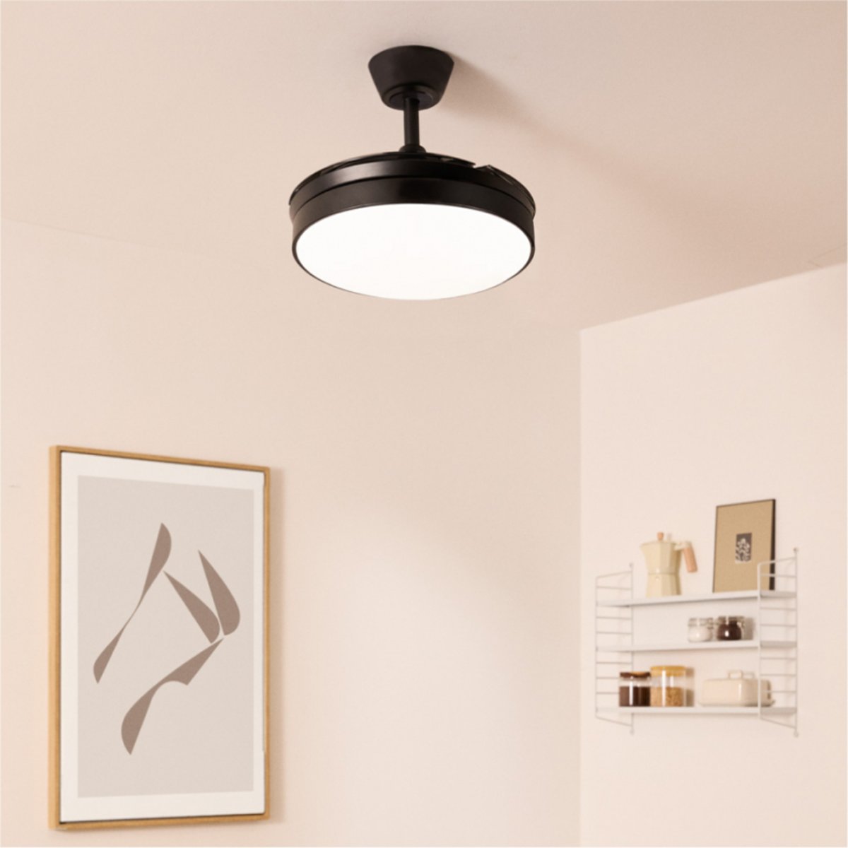 Ventilateur de plafond 40W avec lumière et télécommande WIND CLEAR noir/noir, CREATE