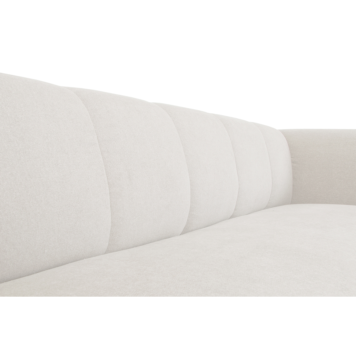 Canapé design en tissu effet velours 3-4 places OLIVEIRO beige, MILIBOO