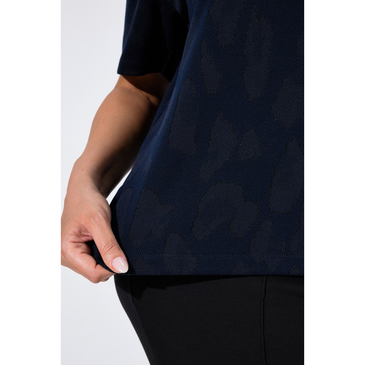 T-shirt motif léopard marine, ULLA POPKEN