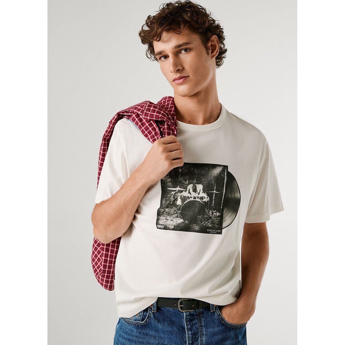 T-shirt a maniche corte SAWYER bianco, PEPE JEANS