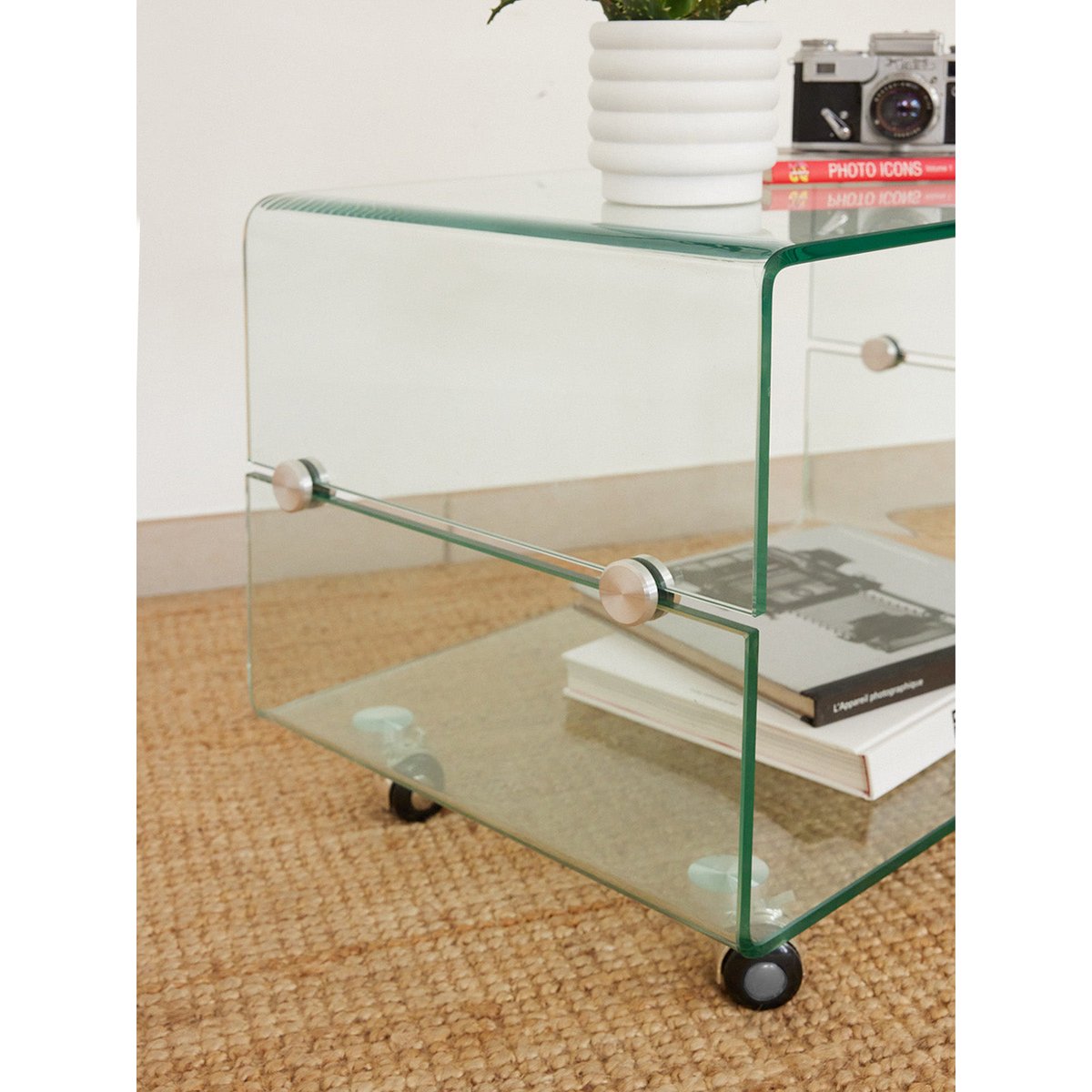 Table basse en verre Donna N°1658 - Bon état transparent, DEBONGOUT