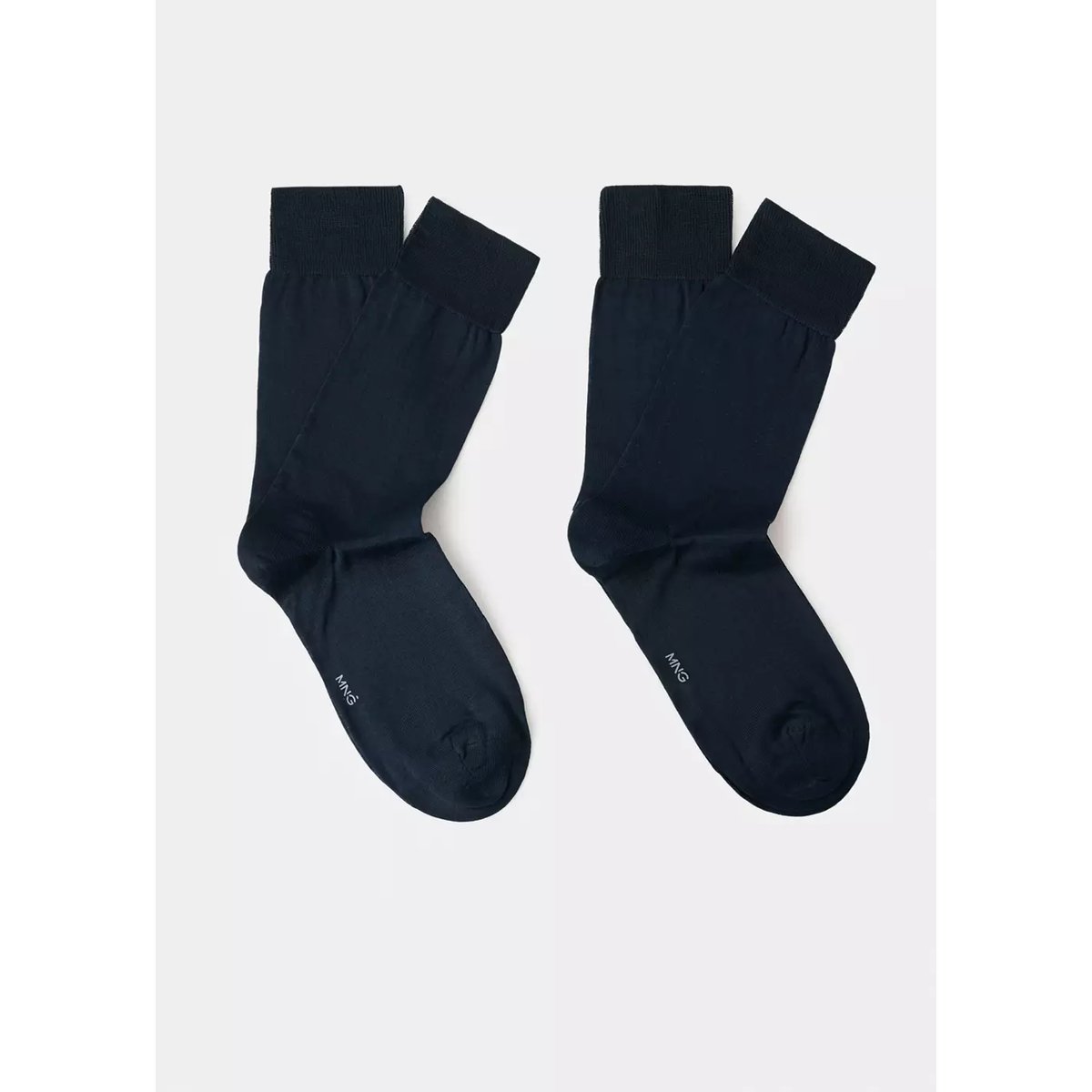 Lot 2 paires de chaussettes longues coton bleu marine foncé, MANGO MAN
