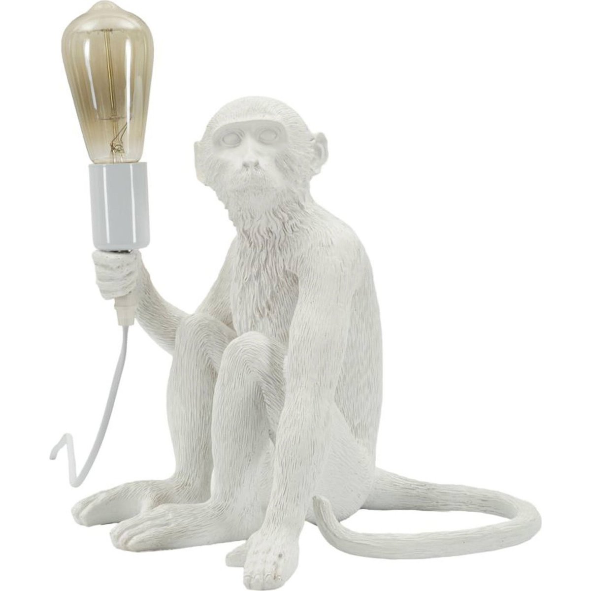 Lampe à poser sculpture singe assis GLAM blanc, RECOLLECTION