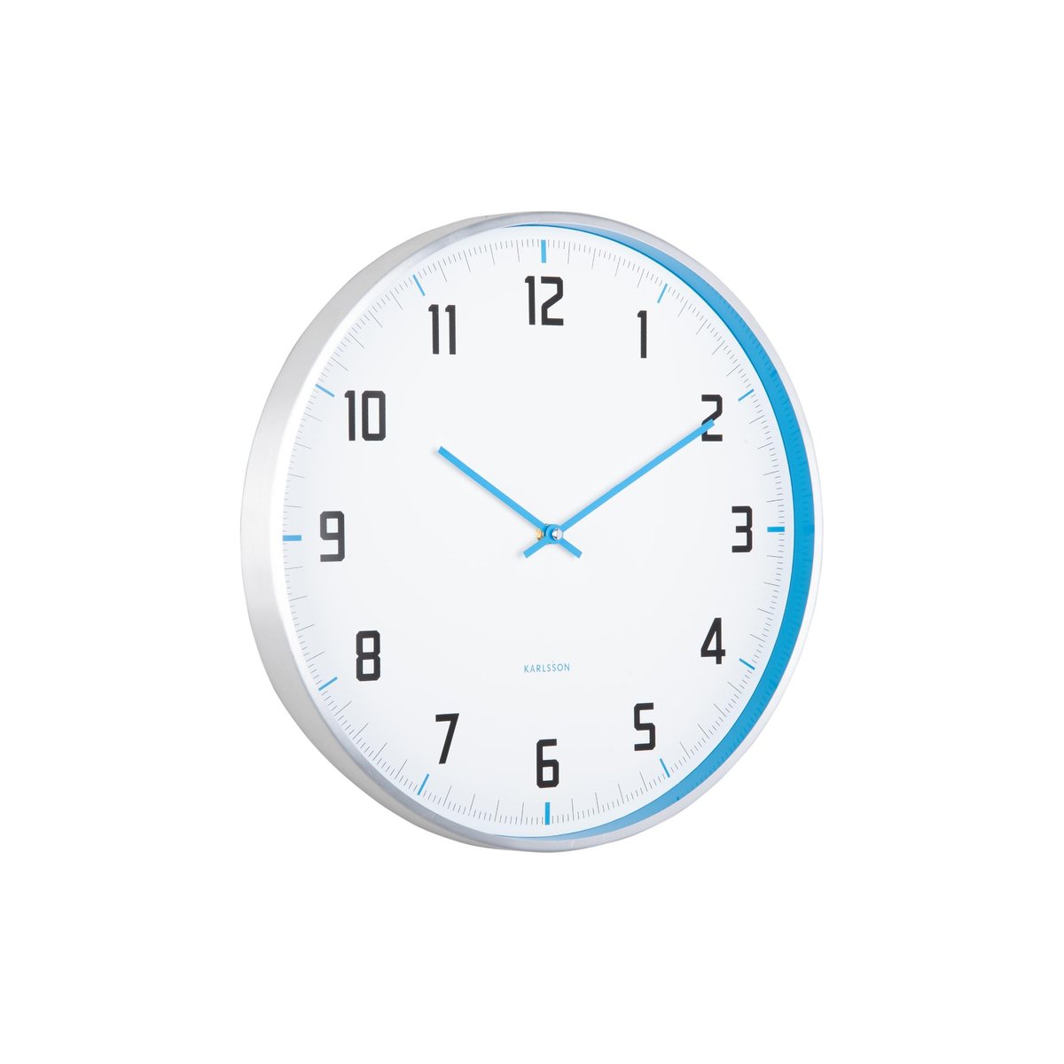 Horloge Murale Aluminium SPORTY bleu vif, KARLSSON