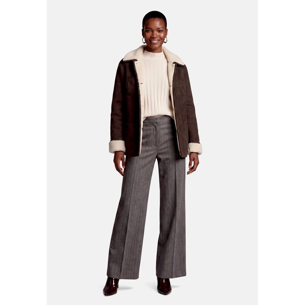 Pull-over en maille à col droit cream, ZERO
