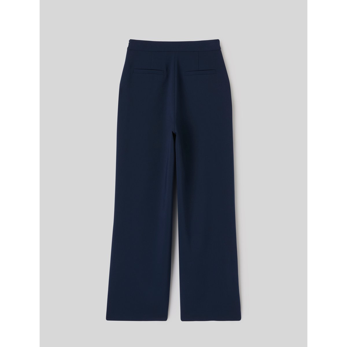 Pantalon taille haute à pont bleu foncé, BZB