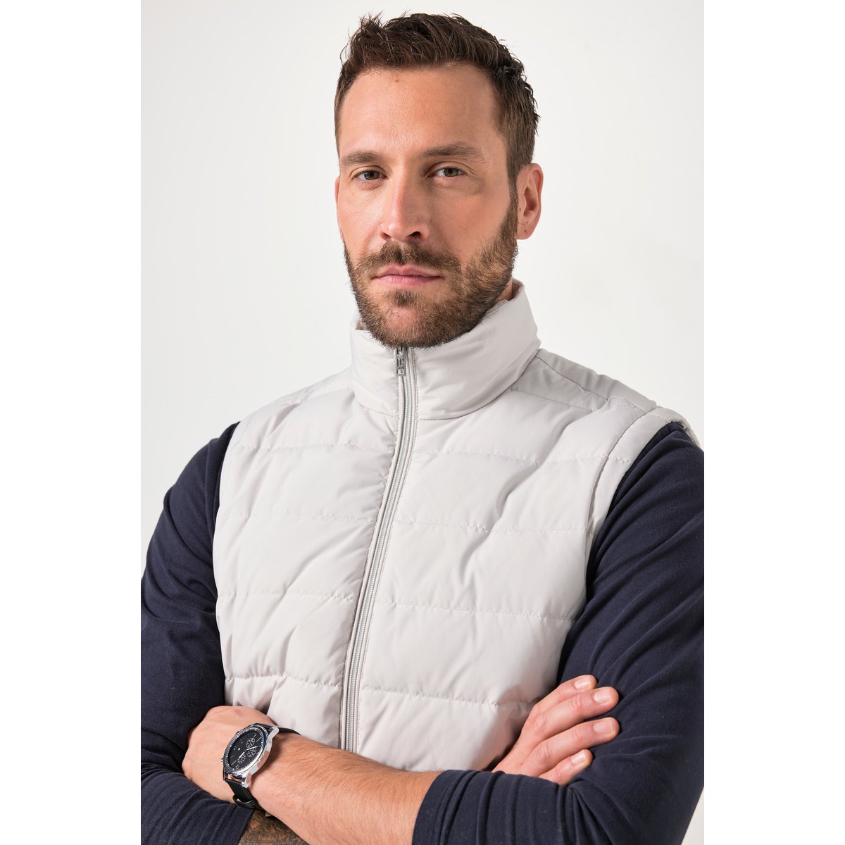 Gilet matelassé gris beige, JP1880