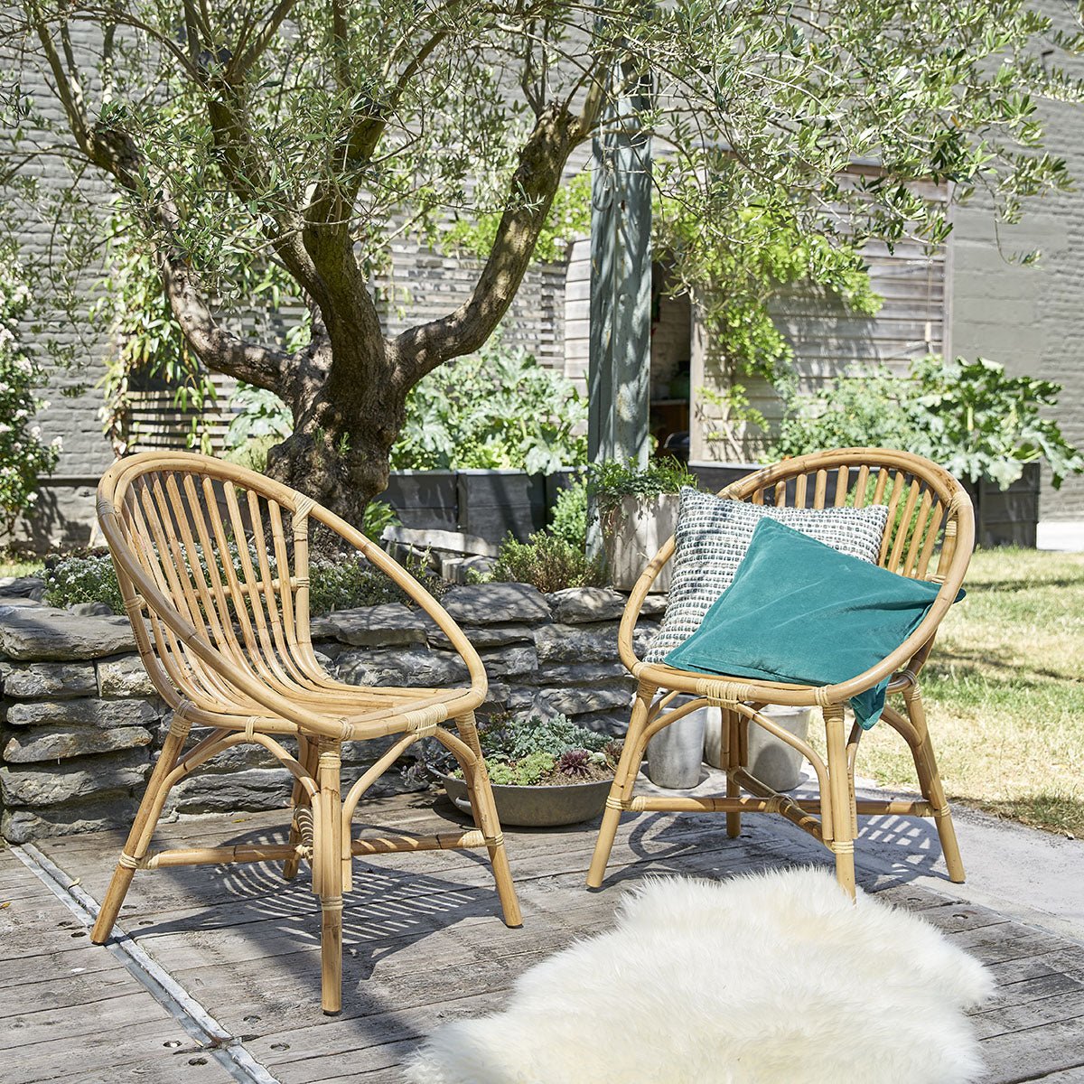 Lot de 2 fauteuils en rotin  PAOLA naturel, BERAH GETAH